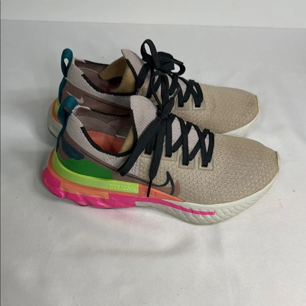 Nike Women's Athletic Shoes - Beige, Pink, Green